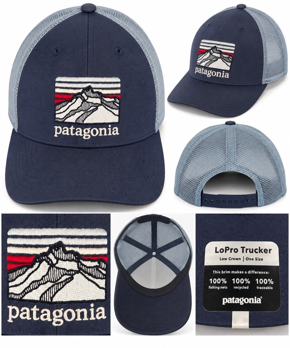 Patagonia Line Logo Ridge LoPro Trucker Hat Dolomite Blue NWT Discontinued